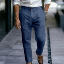 2025 Male Men's Casual Dress Linen Pants Solid White Gray Trouser Plus Size 3xl Mens Elegant Fashion Sweatpants Men Streetwear