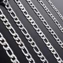 Wholesale 40-75cm 925 Sterling Silver Necklace 2/4/6/8/10/12mm Figaro Chain Lobster Buckle Necklaces Men Woman Fashion Jewelry