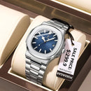 POEDAGAR Luxury Brand Men's Quartz Wristwatch Stainless Steel Waterproof Luminous Date Man Clock Square Business Watches For Men