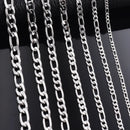 Wholesale 40-75cm 925 Sterling Silver Necklace 2/4/6/8/10/12mm Figaro Chain Lobster Buckle Necklaces Men Woman Fashion Jewelry