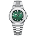 POEDAGAR Luxury Brand Men's Quartz Wristwatch Stainless Steel Waterproof Luminous Date Man Clock Square Business Watches For Men
