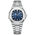 POEDAGAR Luxury Brand Men's Quartz Wristwatch Stainless Steel Waterproof Luminous Date Man Clock Square Business Watches For Men