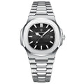 POEDAGAR Luxury Brand Men's Quartz Wristwatch Stainless Steel Waterproof Luminous Date Man Clock Square Business Watches For Men