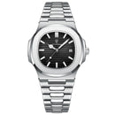 POEDAGAR Luxury Brand Men's Quartz Wristwatch Stainless Steel Waterproof Luminous Date Man Clock Square Business Watches For Men