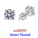 Premium 0.5-2ct Moissanite Diamond Stud Earrings for Women Orginal 925 Sterling Silver Screw Back Women Moissanite Earring 2025